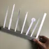 Soporte de papel de prueba de fragancia de aceite esencial, soporte de prueba de aroma blanco lechoso con 12 ranuras, soporte de exhibición de metal acrílico para prueba de fragancia