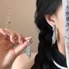 Brincos de Franja Gota d'Água com Diamantes Incrustados Agulha de Prata Estilo Palácio de Luxo Leve Brincos Retrô Versáteis High-End Brincos de Moda Retrô