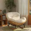 Mecedora Individual para Balcón del Hogar, Sillón Lounge de Ratán Langosta, Silla de Ratán de Ocio Perezoso de Moda para Sala de Estar al Aire Libre