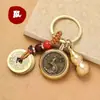 Acessórios de Latão do Zodíaco para Atrair Fortuna Chaveiro de Latão Alívio do Estresse Estilo Vintage Pingente Portátil