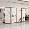 Biombo Estilo Chino para Sala de Estar y Dormitorio, Moderno Sencillo Entrada de Casa Madera Maciza Plegable Móvil