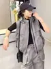 Colete feminino com capuz, estilo curto, novo outono 2026, estilo retrô coreano, caimento solto, adequado para pessoas petites, colete de outer wear