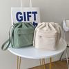 Bolso de Pana Estilo Coreano para Mujer Bolso Bandolera de Gran Capacidad Estilo Artístico Fresco Estilo Mori Bolso de Cubo con Cordón
