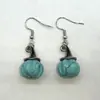 Pendientes de Calabaza de Ágata Retro para Halloween Pendientes Creativos de Cristal Natural con Forma de Calabaza y Sombrero de Bruja Joyería al por Mayor