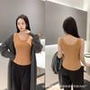 Outono e Inverno escovado de veludo quente colete térmico desgaste interno das mulheres desgaste exterior algodão puro sem mangas com almofada no peito estilingue top assentamento camisa moda