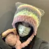 Chapéu de pelúcia estilo urso, versão coreana, para mulheres no outono e inverno, quente, circunferência da cabeça grande, proteção para as orelhas, chapéu de tricô
