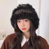 Sombrero de pescador para mujer, gorro de pescador de otoño e invierno, cálido, de terciopelo Maillard, estilo urbano, de lana pequeña
