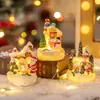 Casa de Pão de Gengibre de Resina de Natal Casa Pequena Papai Noel Boneco de Neve Micro Paisagem Enfeites de Resina Decorações de Natal Enfeites