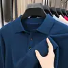 Atacado transfronteiriço de suéteres masculinos, novos para outono e inverno, espessados, com gola, estilo business casual, camisas base de tricô quentes para homens de meia-idade