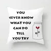 Almohada de Dibujos Animados Creativos Letras Inglesas Piel de Durazno Cojín para Sofá Funda de Almohada de Cabecera Personalizable