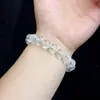 Pulsera de Cristal Blanco Natural de Alta Calidad, Sencilla de Círculo Único, Moderna y Versátil, Diseño Original, Joyería Exquisita, Hecha a Mano con Cuentas al por Mayor