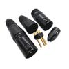Preço especial cartão banhado a ouro torneira Cannon conector de microfone macho e fêmea três núcleos 3 pinos XLR Cannon plug-in cabeça balanceada Preto deslumbrante preço especial