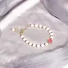 Pulseira de Pérolas de Água Doce Feminina Design de Nicho Ins Pulseira de Luxo Leve Melhor Amiga Cristal Retrô Pérola de Contas da Sorte Pulseira