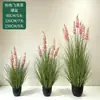 Plantas en maceta de lavanda y cola de zorro, plantas artificiales para paisajismo decorativo, flores artificiales de delfinio, flores artificiales para decoración de suelo de sala de estar