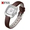 Reloj de Cuarzo Estilo O'Fani Estilo Pequeño Fragante Impermeable Simple Color Mágico Fritillaria Reloj Cuadrado Pequeño Correa de Lujo Ligero Reloj para Mujer