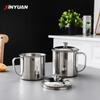 Taza de Agua Espesa de Acero Inoxidable 304 con Tapa para Uso Doméstico Comercial Sitio de Construcción Tarro de Té Taza de Pera Tostada Taza Pequeña para Niños de Jardín de Infancia