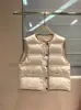 Chaleco Ligero y Cálido de Cadena de Perlas BC con Relleno de Plumas de Pato para Mujer en Otoño e Invierno Ropa Exterior Holgada Chaleco Corto sin Mangas con Dobladillo de Pana