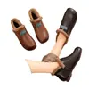 Zapatos Antideslizantes para Mamá Zapatos de Algodón Zapatos de Cuero Cálidos con Felpa Cómodos para Personas Mayores No Cansan los Pies Zapatos de Mujer Invierno