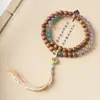 Argentina Sándalo Verde Pastillas Cuentas DIY Bodhi Ágata Cuentas de Rosario Doble Círculo Hombres y Mujeres Juego Cultural Cuentas de Buda Pulsera Venta al por Mayor