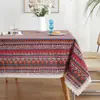 Tela de encaje de lino de algodón arte textil fresco y simple tela de cubierta rectangular para mesa de centro mantel para mesa cuadrada mesa redonda jardín de infantes