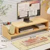 Soporte elevador para computadora de escritorio, base elevadora para monitor, bandeja para teclado, estante de escritorio de madera con cajones, multicapa