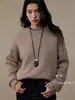 Suéter Solto de Lã Texturizada Premium "Turquesa" para Mulheres, Novo Top da Moda para Camadas Outono/Inverno