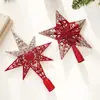Adornos Colgantes de Copo de Nieve con Polvo Brillante de Nuevo Estilo Transfronterizos, Accesorios de Decoración para Árbol de Navidad de Plástico con Brillo de Forma Irregular