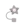Tapa de Silicona de Grado Alimenticio para Popote Transfronteriza con Diseño de Estrella de Cinco Puntas y Flor, Adecuada para Popotes Stanley, Juego de Tapas de Enchufe a Prueba de Fugas 10mm