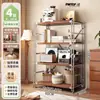 Estante de Livros de Chão com Múltiplas Camadas para Armazenamento na Sala de Estar, Casa, Simples, de Ferro, Prateleira de Exibição, Armazenamento de Escritório, Estante de Livros