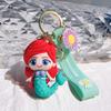 Lindo llavero de princesa Blancanieves con colgante para bolso, llavero de coche de princesa, venta al por mayor, llavero de sirena, caja ciega