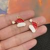 Santa Claus Muñeco de Nieve Campana Alce Copo de Nieve Árbol DIY Goteo de Aceite Aleación Aretes Pulsera Pequeño Colgante Accesorios Joyería