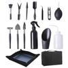 Conjunto de Ferramentas para Suculentas Combinação Conjunto de 8 peças Manutenção de Vaso de Planta Flor Ferramenta de Plantio de Suculentas Regador de Plástico Preto