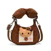 Mini bolso de mano de dibujos animados con lazo para niñas, estilo coreano, lindo, moderno, versátil y un accesorio único.; bolsa cruzada para niños