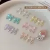 Accesorios para Uñas con Moño de Cinta Perlado Nuevo Colorido Mixto Transparente Satén Moño Decoración de Uñas DIY