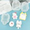 Molde de Silicone KT Cat para Beliscar Abdominal Papa Gatinho Leiteiro Cachorro Chai Gatinho Torrada Pudim Molde Giratório Manual