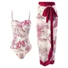 Traje de Baño Conservador Conjunto Europeo y Americano 2025 Cubre Vientre Delgado Vacaciones Playa Aguas Termales Bikini Conjunto Retro Francés