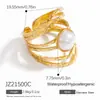 Anillo de Acero Inoxidable Transfronterizo Diseño de Nicho Femenino Joyería de Alta Gama Chapado en Oro Verdadero de 18k Anillo de Acero de Titanio