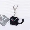 Llavero Nuevo Acrílico Transfronterizo Lindo Colgante de Gato Negro Decoración de Mochila Accesorio de Llavero
