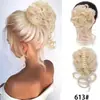 Moño de Cabello Largo con Extensiones de Clip, Moño de Cabello Natural Esponjoso, Peinado de Novia con Anillo de Cabello de Clip