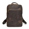 Mochila Masculina Vintage em Couro Crazy Horse, Mochila Unissex, Mochila Escolar para Estudantes, Bolsa de Viagem, Mochila de Couro Genuíno para Viagem