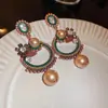 Pendientes Geométricos Exagerados Vintage, Pendientes de Alta Gama de Lujo Ligero Estilo Corte de Nicho, Accesorios para Orejas Estilo Étnico Largo Vintage al por Mayor