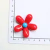 DIY Resina Flor de Cinco Pétalos Lazo Tocado Pasador Joyería Accesorios Agujero Zapato Imán de Refrigerador Llavero Material