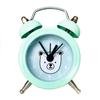 Reloj despertador de metal al por mayor de 5 cm, lindo y creativo, pequeño, para estudiantes y niños, con esfera de reloj intercambiable y logotipo, reloj de cuarzo