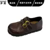 Mocasines de piel genuina estilo retro de cobertura total inspirados en Birkenstock, nueva colección otoño 2026, suela suave, cómodos para usar todo el día, zapatos para mujer