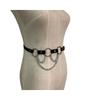 Cinturón estrecho Cinturón punk cinturón de cuero hombre y mujer diario cadena de metal Joyería de calle para raqueta Cadena de cinturón