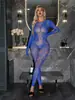 Lencería Sexy de Manga Larga Espalda Descubierta Adelgazante Tentación Hueco Comercio Exterior Europeo y Americano Transfronterizo Body de Malla w894