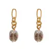 Pendientes de Cadena Metálica y Resina Transparente de Diseño Minimalista Japonés y Coreano para Mujer, Elegantes de Lujo Ligero Versátiles Adelgazantes Pendientes al por Mayor