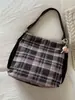Bolso de Tote Retro a Cuadros de Nicho para Mujer Estilo Coreano Nuevo Estilo Universitario Bolsa para Viajar al Trabajo Mochila Casual de Gran Capacidad