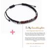 Popular Corda Trançada de Nylon Código Musgo Ímã Preto Ferro Pedra Pulseira Trançada Espaçador Lasca de Madeira Pulseira com Contas Magnéticas Pulseira