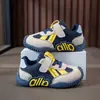 Novidades de Outono Sapatos Casuais Infantis Meninas Moda Cor Blocada Malha Respirável Meninos Antiderrapante Esportivos